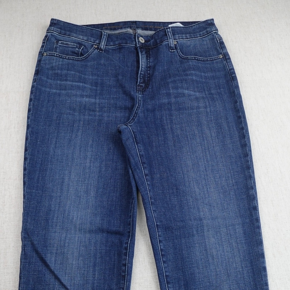 Chicos So Slimming Jeans US10 Blue Girfriend Slim Leg Ankle Mid Rise Medium Wash - Picture 5 of 13